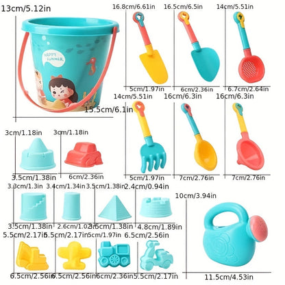 18 pieces of beach toys